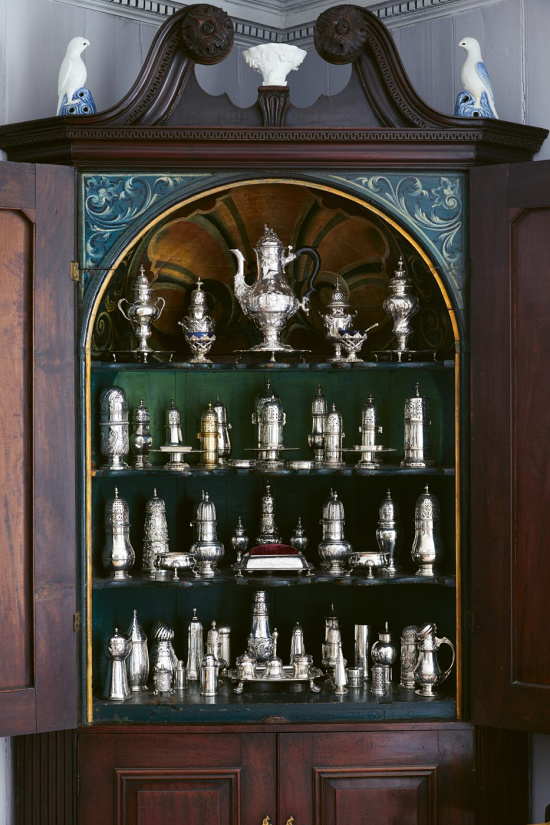 silver sugar casters collection display