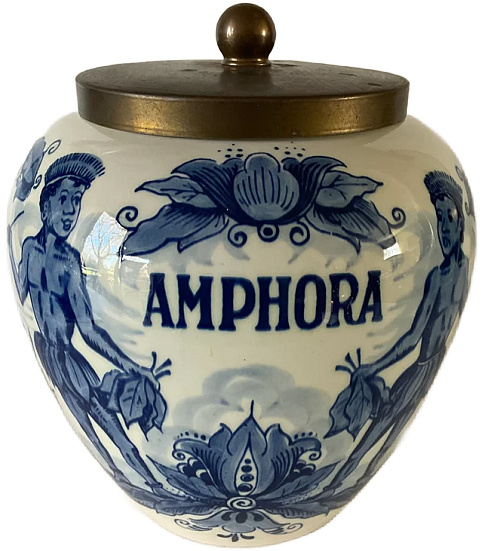 Vintage AMPHORA Delft Blue Holland hp Tobacco Jar