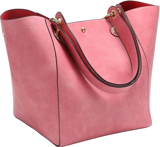 pink-Leather-handbags-Waterproof-Shoulder-commuter