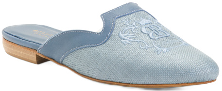 blue-Italian-mule-flat-shoe