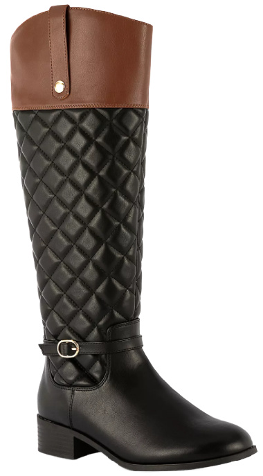 Quilted Buckled Riding Boots