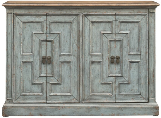 Haversham 56 in. Aged Blue Credenza with 4 Doors