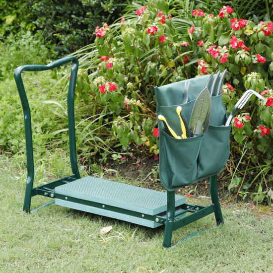Folding-Garden-Kneeler-Seat-Portable-Gardening-Bench-Stool-Soft-Kneeling-Foam-Pad-W-Tool-Pouch