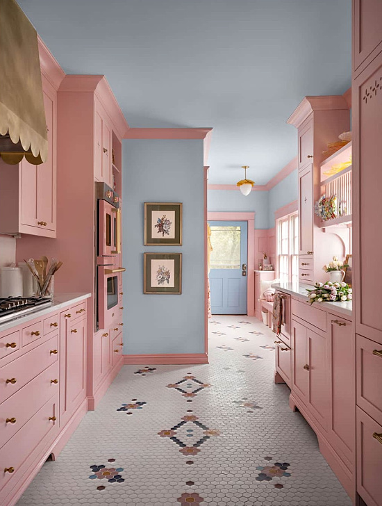 pink Tudor kitchen