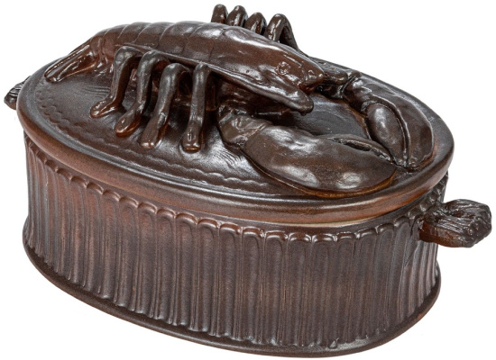 Matte Stoneware Baker with Lobster Design