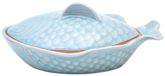 Novica-Handmade-Fish-Dish-In-Aqua-Celadon-Ceramic-Lidded-Bowl