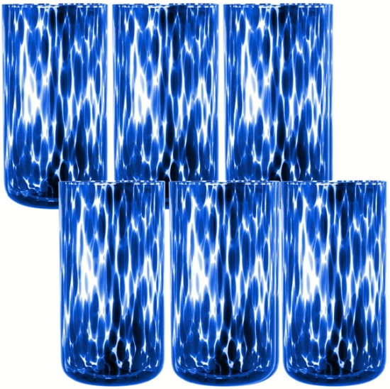 Thyme-Table-6-Pack-20oz-Tortoise-Blue-Drinking-Glass-Set