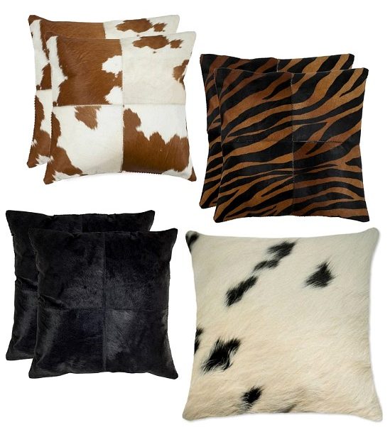 cowhide pillows