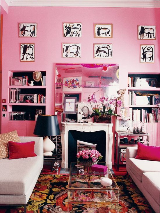 pink-walls-living-room