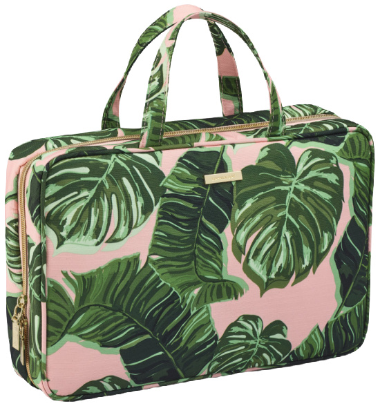 Sophia Joy 2-Piece Zip & Carry Weekender in Pink and Green Whimsy Palm Fashion