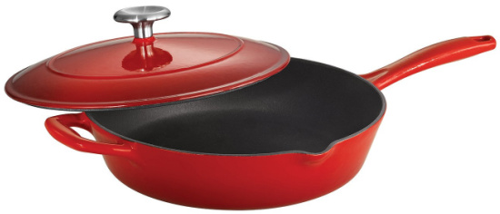 Tramontina Gourmet Enameled Cast Iron Covered Skillet - Gradated Red