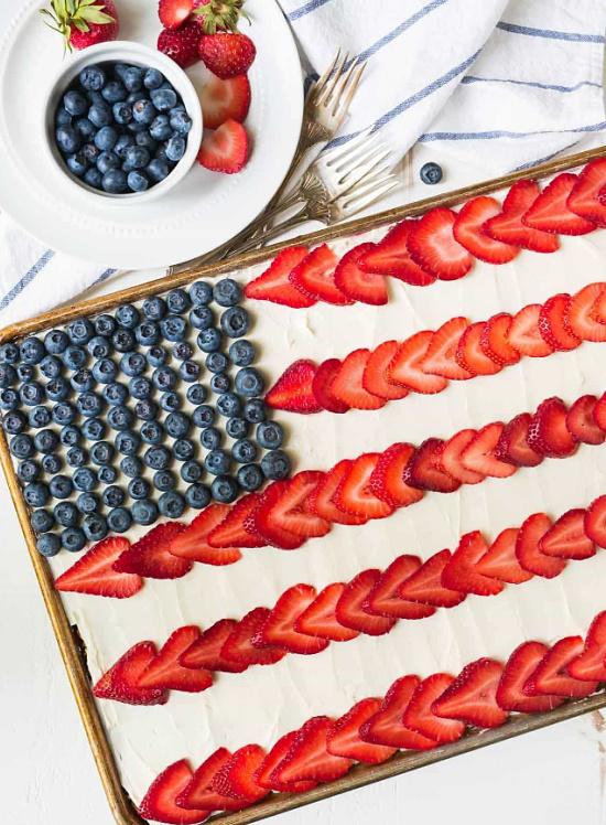 Flag Cake Memorial Day Dessert