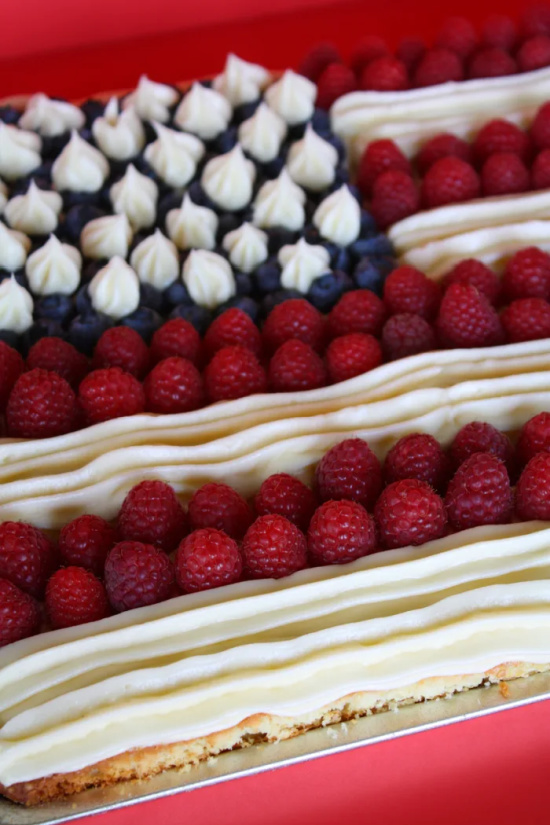 Patriotic Red, White and Blue Flag Cake