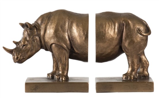 A&B Home Copper Rhinoceros Bookends (Set of 2)