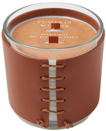 Stitched Leatherette Wrap Band Apple Chai Woodwick Candle Clear - Threshold™