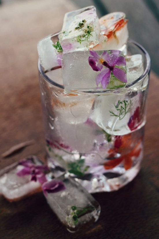 Floral ice cubes