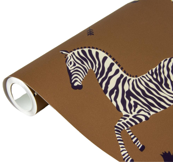 Safari Brown Zebra Safari Self Adhesive Wallpaper