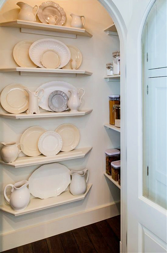 plates on display pantry wall 