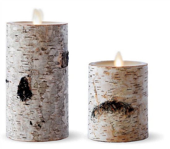 Luminara® Birch 6-Inch Real-Flame Effect Pillar Candle in Brown