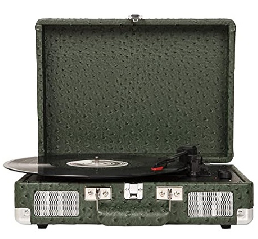Crosley-Faux Leather Cruiser Deluxe Ostrich Bluetooth Record Player