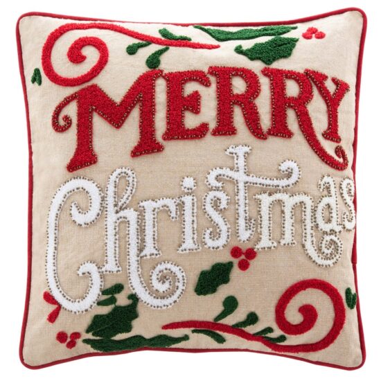SAFAVIEH-Holiday-Merry-Merry-Green-Red-Beige-Decorative-Pillow