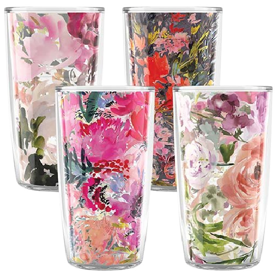 Assorted Kelly Ventura Floral Insulated 16-Oz. Tumbler Cup - Set of Four