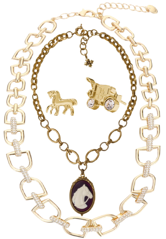 Patricia Nash Gold-Tone Horse Cameo Pendant Necklace