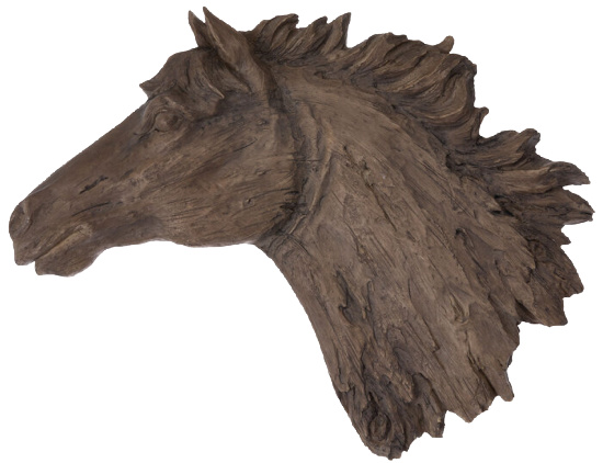 brown horse head wall accent