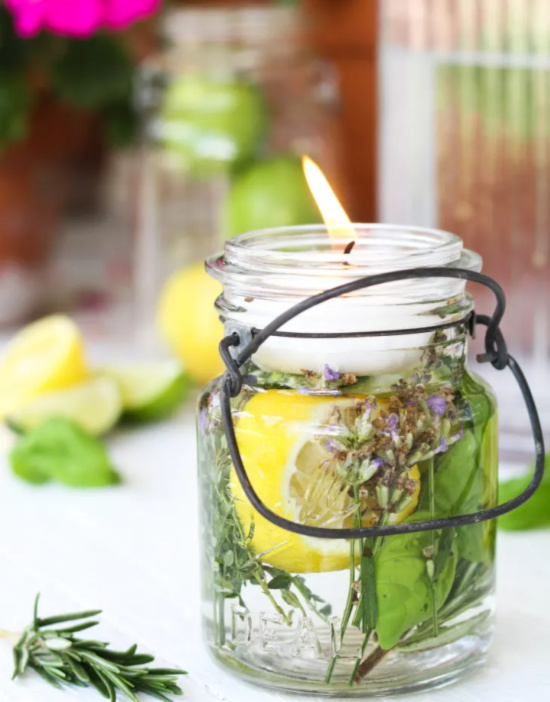 Citronella Candle in a Mason Jar