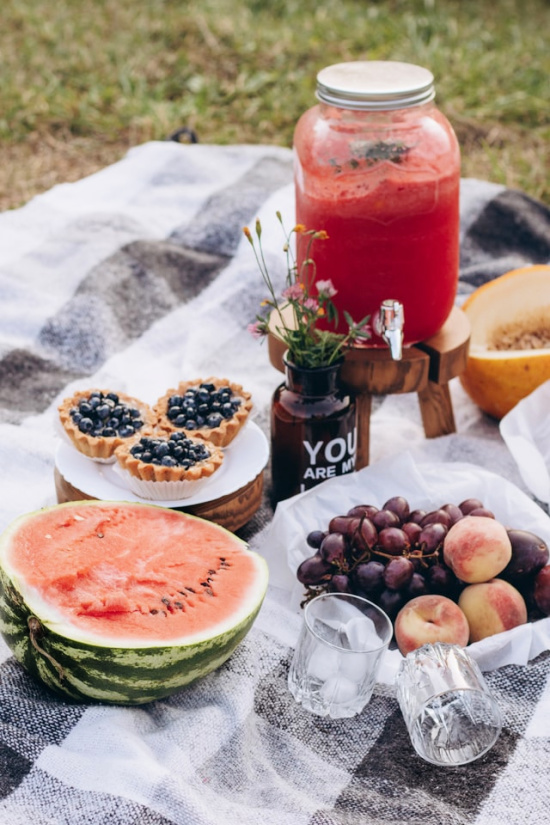 picnic-spread-watermelon-fruits