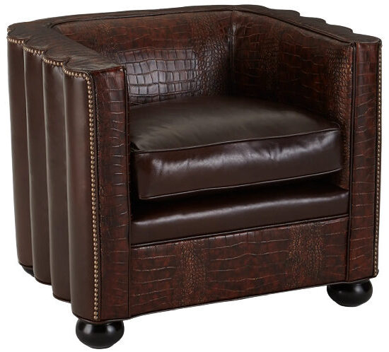 Boone Leather Barrel Chair