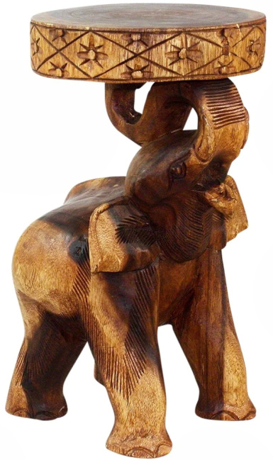 Haussmann® Wood Elephant Chang Stool 