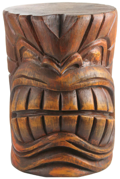 The Kanaloa (Teeth) Grand Tiki 20.5 in. H Sculptural Polyresin Outdoor Side Table