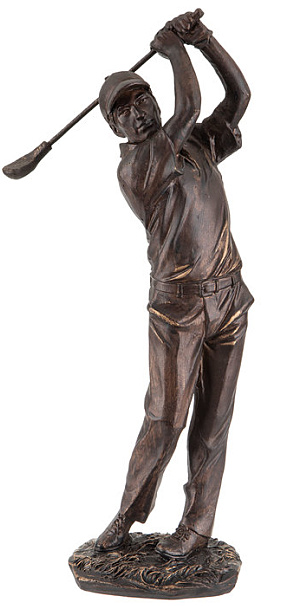 Bronze Swinging Golfer