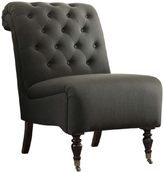 Linon Cora Roll Back Tufted Chair