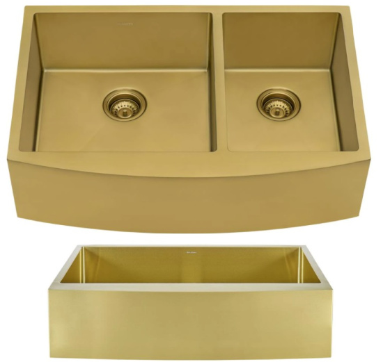 gold apron front sinks