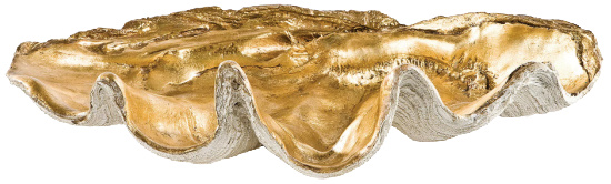 Gold-Tone Clam Bowl, Large