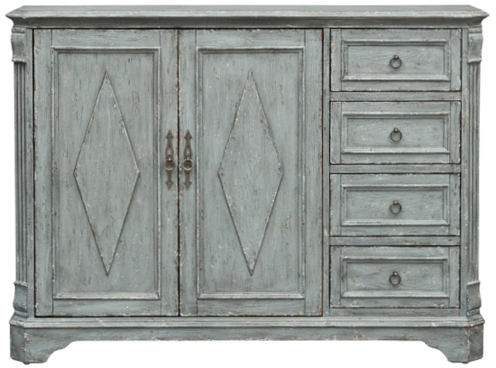 Finley 56 in. Blue Credenza with 2 Doors and 4 Drawers