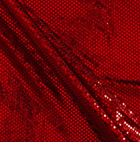 Faux Sequin Shiny Confetti Dot Knit Red Fabric