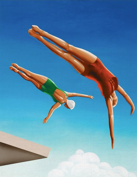High-Dive-by-Gregory-Garret-Wrapped-Canvas-Art-Print