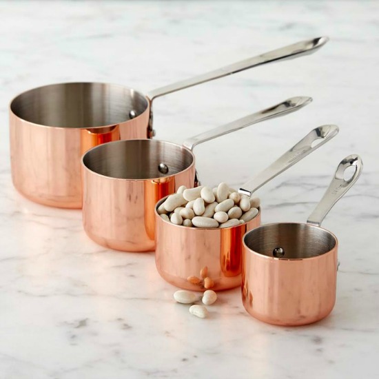 copper measuring cups set of 4