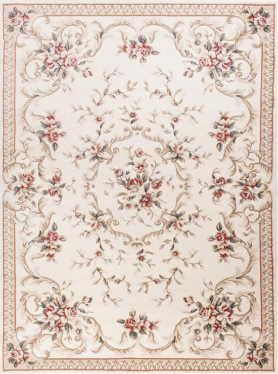 KAS Avalon Aubusson 5'3 x 7'7 Area Rug in Ivory