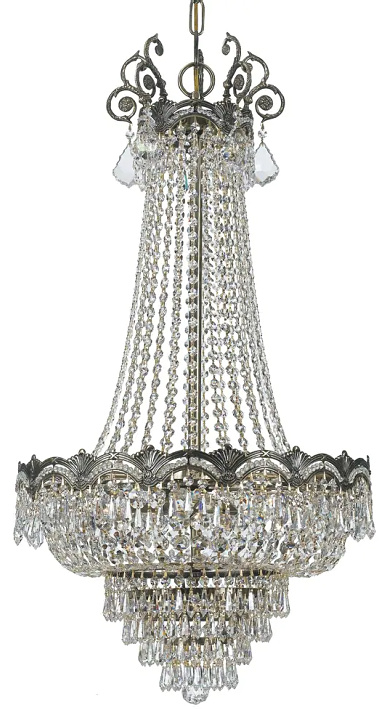 Majestic 8 Light Clear Crystal Brass Chandelier