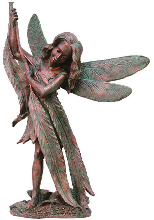 Samantha Willow Fairy Home Patio and Garden Statue Figurine in Bronze Patina