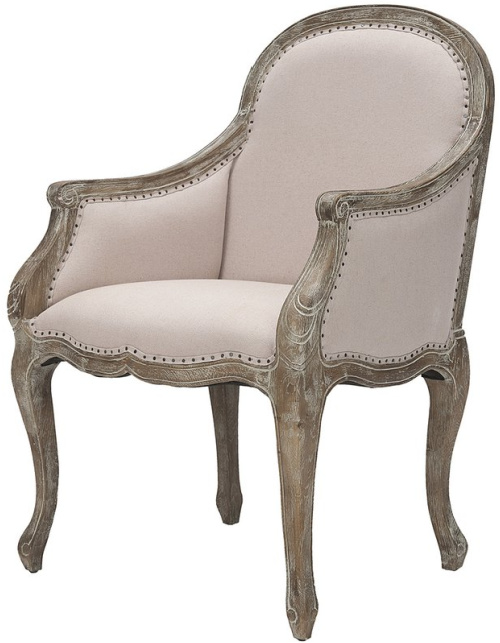 Taupe Aledo Linen Arm Chair