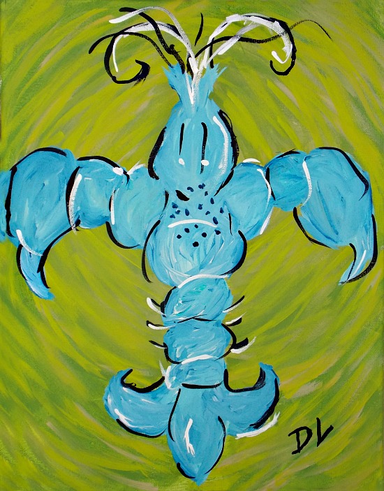 crawfish on canvas print