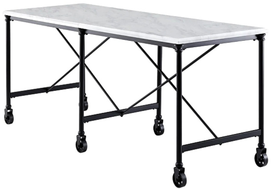 Elisgner Industrial Black Metal 29-inch Kitchen Island Table