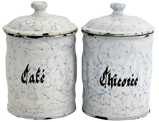 French Cafè & Chicorèe Canisters, Pair