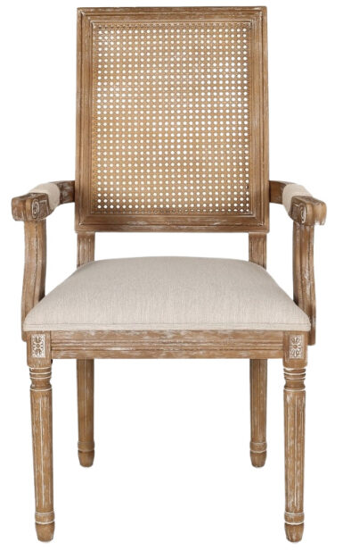 Maria Wood and Cane Upholstered Dining Chair by Christopher Knight Home
