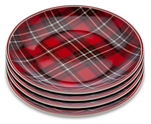 Holiday Gatherings Tartan Plaid Appetizer Plates Set of 4